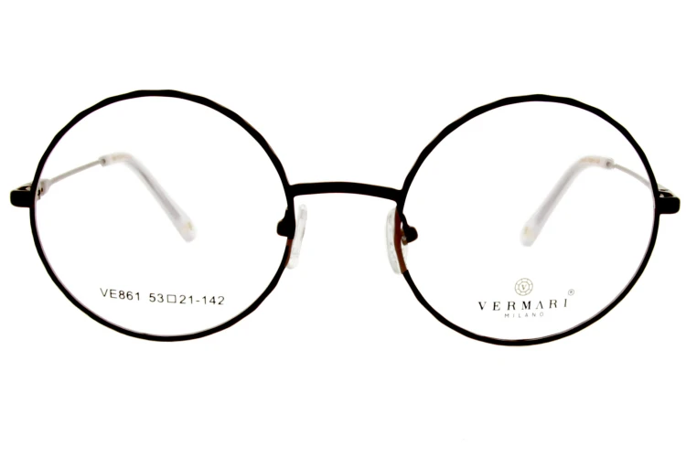 Okulary korekcyjne unisex Vermari Milano VE861 C3 czarny mat metal widok z przodu