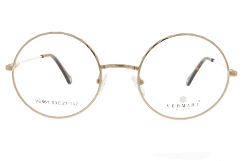 Okulary korekcyjne unisex Vermari Milano VE861 C2 złoty mat metal widok z przodu