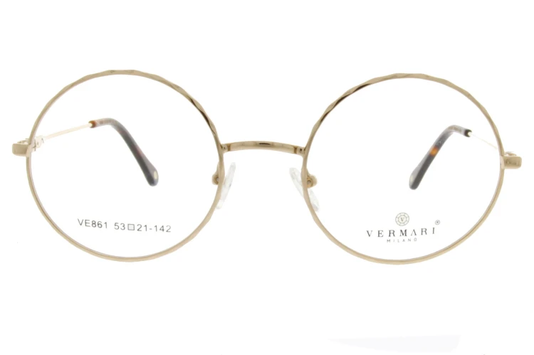 Okulary korekcyjne unisex Vermari Milano VE861 C2 złoty mat metal widok z przodu