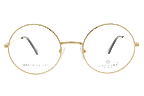 Okulary korekcyjne unisex Vermari Milano VE861 C1 złoty mat metal widok z przodu