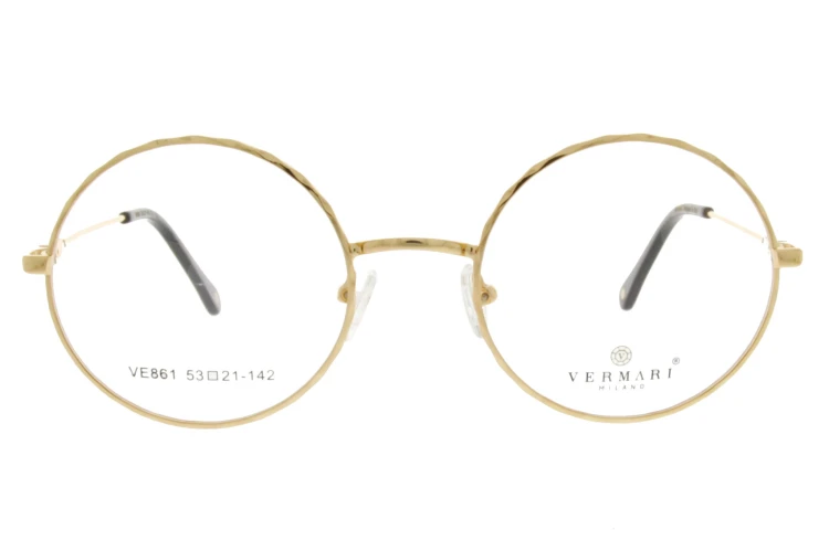 Okulary korekcyjne unisex Vermari Milano VE861 C1 złoty mat metal widok z przodu