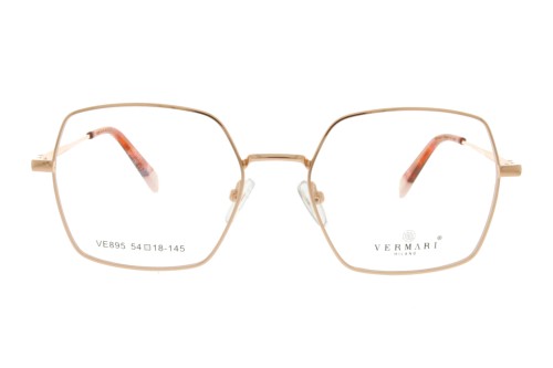 Okulary korekcyjne damskie Vermari Milano VE895 C3 złoty mat metal widok z przodu