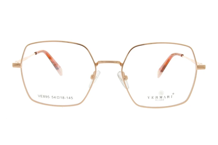Okulary korekcyjne damskie Vermari Milano VE895 C3 złoty mat metal widok z przodu