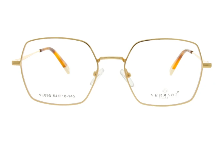 Okulary korekcyjne damskie Vermari Milano VE895 C2 złoty mat metal widok z przodu