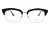 Okulary korekcyjne damskie Vermari Milano VE887 C1 czarny mat z złotym połyskiem acetat+metal widok z przodu