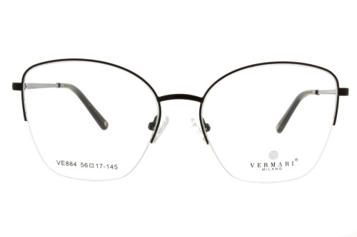 Okulary korekcyjne damskie Vermari Milano VE884 C2 czarny mat metal widok z przodu