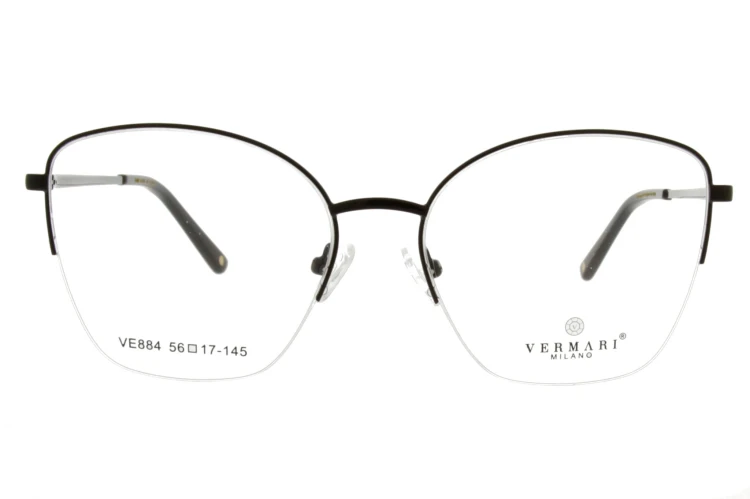 Okulary korekcyjne damskie Vermari Milano VE884 C2 czarny mat metal widok z przodu