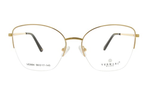Okulary korekcyjne damskie Vermari Milano VE884 C1 złoty połysk metal widok z przodu