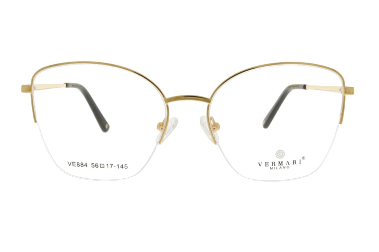 Okulary korekcyjne damskie Vermari Milano VE884 C1 złoty połysk metal widok z przodu