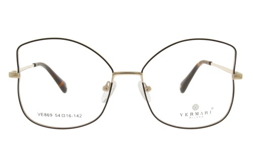 Okulary korekcyjne damskie Vermari Milano VE869 C2 złoty mat metal widok z przodu