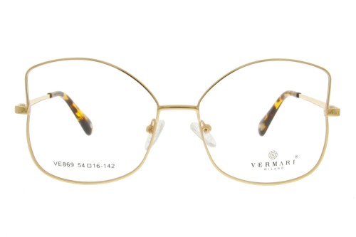 Okulary korekcyjne damskie Vermari Milano VE869 C1 złoty połysk metal widok z przodu