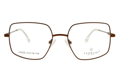 Okulary korekcyjne damskie Vermari Milano VE858 C3 brązowy mat metal widok z przodu
