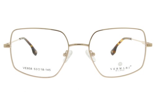 Okulary korekcyjne damskie Vermari Milano VE858 C1 złoty mat metal widok z przodu