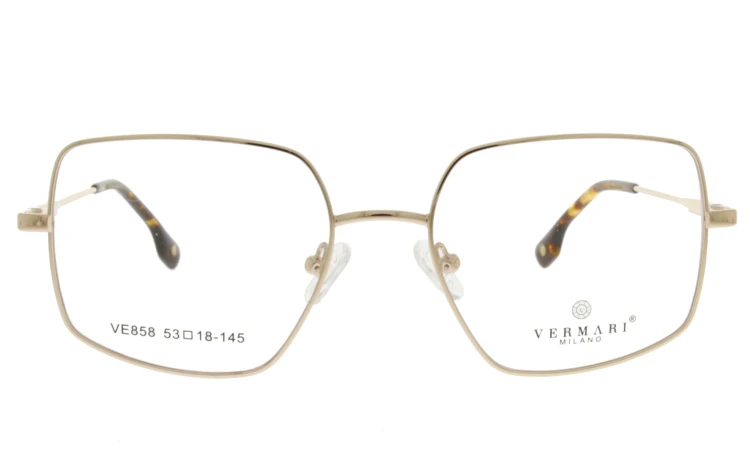 Okulary korekcyjne damskie Vermari Milano VE858 C1 złoty mat metal widok z przodu
