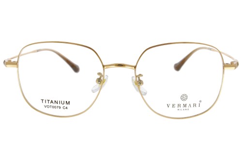 Okulary korekcyjne unisex Vermari Milano VOT0079 C4 złoty tytan widok z przodu