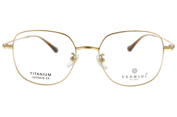 Okulary korekcyjne unisex Vermari Milano VOT0079 C4 złoty tytan widok z przodu
