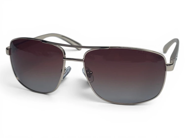 Męskie okulary przeciwsłoneczne Aviator Złota ramka bursztynowe soczewki
