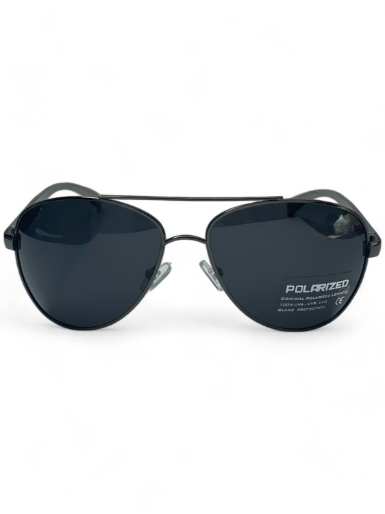 Prius PRM-22 C1 okulary pilotki czarne z metką polarized - widok z przodu