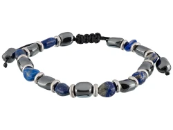 Bransoletka męska z kamieni naturalnych PACIFIC ST-009-S3 - lapis lazuli i hematyt