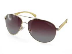 Okulary przeciwsłoneczne męskie pilotki aviator Prius PRM-22 C6 złote polaryzacyjne